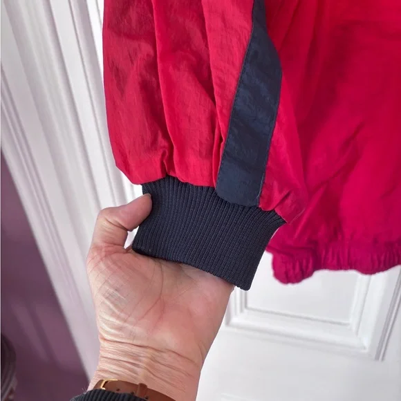 Vintage 90’s Nike Reversible Quarter Zip Windbreaker Jacket Red/Navy/Yellow M - Picture 2 of 15